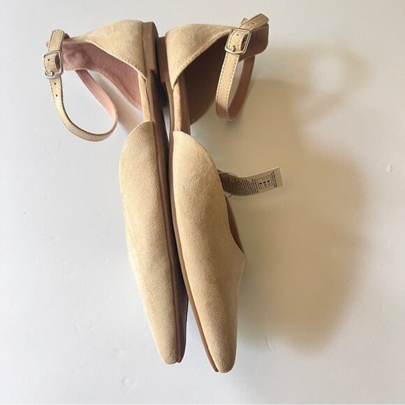 Old Navy Women's Pointy Toe Low Heel Ankle Strap Flats Desert Floor Sz 8 - Picture 11 of 13